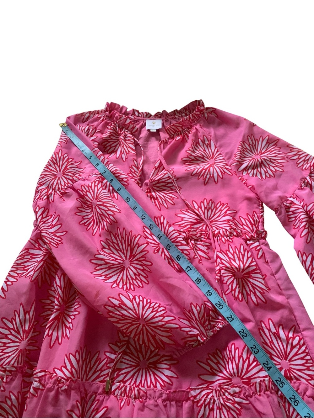 J. Marie Pink Floral Print Tiered Relaxed Fit Dress XSmall - Picture 5 of 9